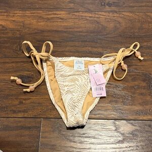 Wild Fable Cream and Tan Lace Bikini Bottom